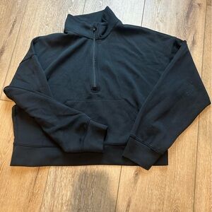 Women's Black Quarter-Zip Athletic Jacket